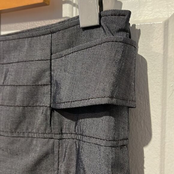 Mango Blue/Grey High Rise Mermaid Style Pleated‎ Back Maxi Skirt Size 4 - Picture 3 of 16